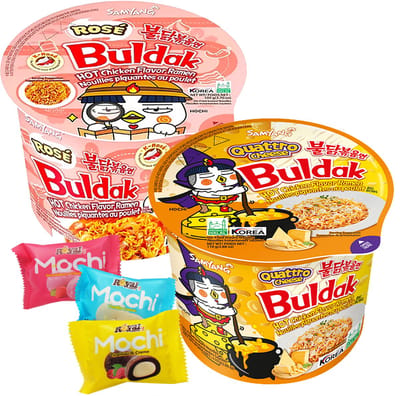 2 X Samyang Buldak Hot Chicken Ramen Bowl Cup Quattro Cheese Rosé Cream Carbonara