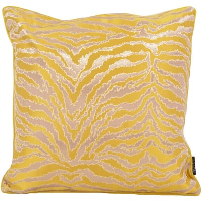 Yellow Tiger Kussenhoes | Jacquard / Polyester | 45 x 45 cm | Goud / Geel