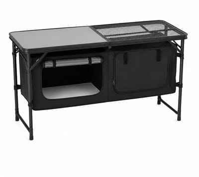 Jurrys Buitenkeuken - Campingkeuken - keukeneiland - Keukenkast - Opbergruimte - Stabiel - Opvouwbaar - Lichtgewicht - 120x49x70cm