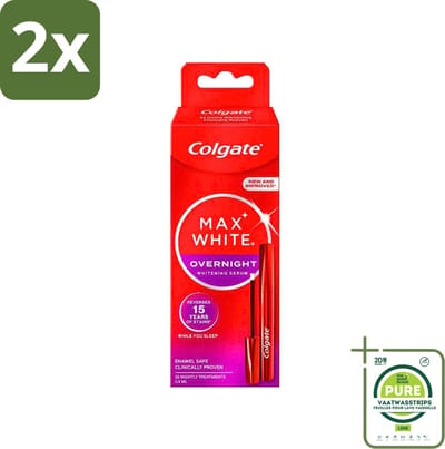 Colgate - Serum - Max White - Overnight Whitening - 2,5 ml - Voordeelverpakking - 2 stuks - Witte tanden - Tanden bleken
