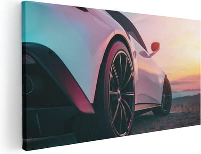 Artaza Canvas Schilderij Auto - 40x20 cm - Klein - Wanddecoratie Sportauto - Muurdecoratie Woonkamer - Kamer Accessoires Mancave