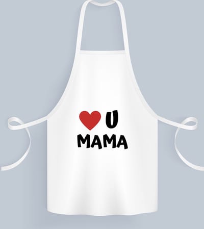 Akyol - i love u mama Keukenschort - Moeder - de liefste mama - moeder cadeautjes - moederdag - verjaardag - geschenk - kado - 82 bij 71 cm