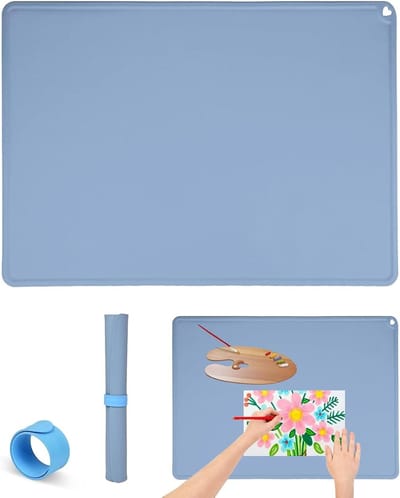 Wasbare Silicium Verfpad voor Kinderen, 60 x 40 cm, Antislip Knutselmat voor Schilderen en Kleien, Creatieve Activiteiten en Speelgoed