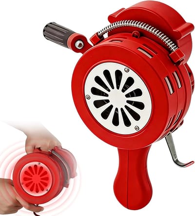 Draagbare Sirene - Noodalarm Zwengel - Snelle Waarschuwing - Handmatige Activering - 100 dB - Rood