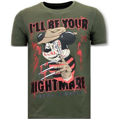 Exclusieve Heren T-shirt - Freddy Krueger - Groen