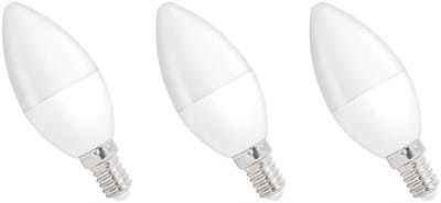 Spectrum Dimbare LED Kaarslamp E14 5W - 230V - 470 Lumen - 3000K Warm wit - Gezellig licht - Dimbaar - Energiezuinig - 3 stuks