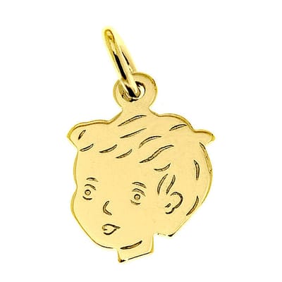 Juwelier Zwartevalk - 8 karaat jongens kinderkopje hanger - 14.180/8K