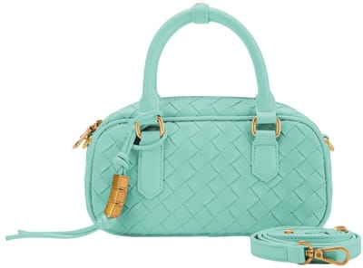 SEIDENFELT MANUFAKTUR Handtas Schoudertas Kinna Bowling Crossbody Bag Aqua Green Mintgroen