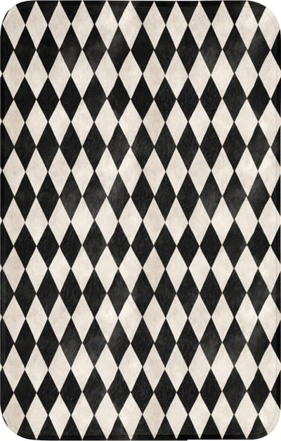 WC mat 50x80 cm - Antislip - Klassiek - Patroon - Zwart - Toiletmat - Vloermat - Douchemat - Toilet tapijt - Toiletmatten