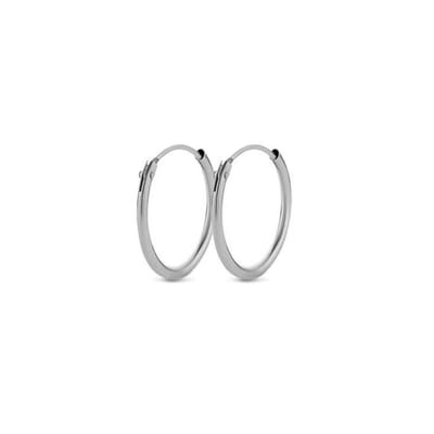 New bling 9NB-0561 Zilveren Oorringen - 18 mm - ronde buis - scharnier - Zilverkleurig