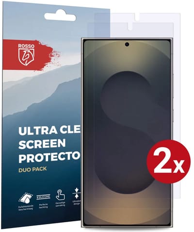 Rosso Screen Protector Geschikt voor Samsung Galaxy S25 Ultra | Ultra Clear Duo Pack | TPU Folie | Case Friendly Beschermfolie | 2 Stuks