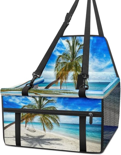 Hondenautostoeltje - Honden booster stoel - Veilig reizen - Opvouwbaar en draagbaar - 40x31x24cm - Zwart