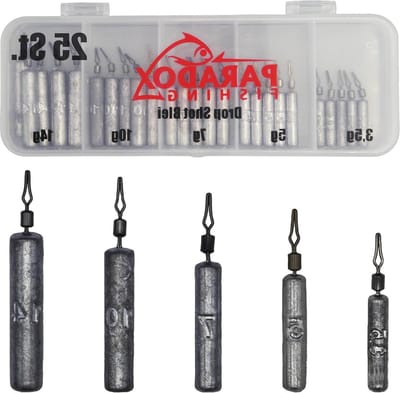 Drop shot loodset, 25 stuks (3,5 g/5 g/7 g/10 g/14 g) elk 5 stuks met doos, dropshot lood, drop-shot lood, jigkoppen, Cheburashka, lood, hengel, drop-shot set - Drop Shot lood