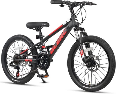 Kindermountainbike - Jongensfiets Meisjesfiets - Buiten Spelen - 21 Versnellingen Voorvorkvering - 20 Inch - Zwart