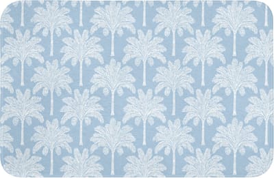 Badmat 60x40 cm - Antislip - Palmboom - Modern - Blauw - Badmatten voor badkamer - Badkamermat - Douchemat - Badkamer mat