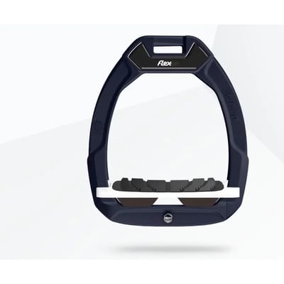 Veiligheidseasyriums voor paardrijden Gehoekte Grip Blauw/Wit/Bruin Flex-On Safe-On