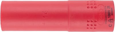 Wurth - VDE dopsleutel 1C-isolatie 1/2 inch zeskant lang - VDE-dopsleutel 1/2 inch Metrisch, zeskant, lang x 1 st Soort aandrijving Binnenvierkant Sleutelwijdte 14 mm