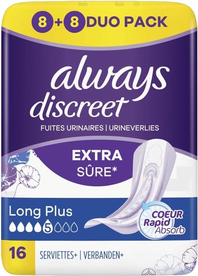 Always Discreet Maandverband Long Plus - 16 Stuks