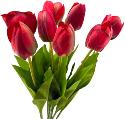 Set van 8 Natuurgetrouwe Kunsttulpen – 53 cm - Tulpen - Rood