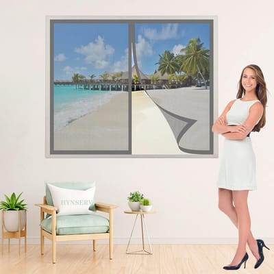 Magnetische Hor voor Deur Grijs 140x200cm - Automatisch Sluitend Vliegengordijn met Volledig Frame