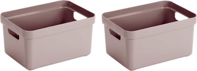 Sunware Opbergbox Sigma - 6x - kunststof - roze - 5 liter - Opbergbakken/opbergers - 25,2 x 18 x 12,2 cm