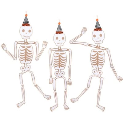 Meri meri halloween decoratie xl - vintage skeletten
