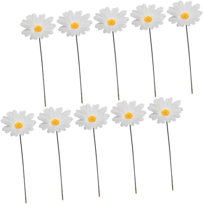 Decoratieve Tuinpalen - Bloemen Stekers - Tuin Verfraaien - Herbruikbaar Ontwerp - 10 Stuks - Wit