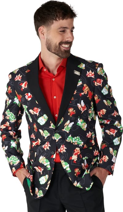 OppoSuits Super Mario Bros™ - Heren Blazer - Carnavalskleding - Nintendo Blazer - Zwart - Maat EU 46
