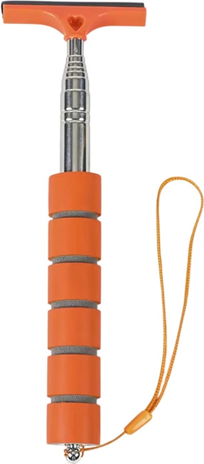 Telescopische Raamwisser met Antislip Handvat – Professionele Raamtrekker voor Ramen, Douchewanden, Glas en Autoruiten – Streeploze Glasreiniger - Oranje