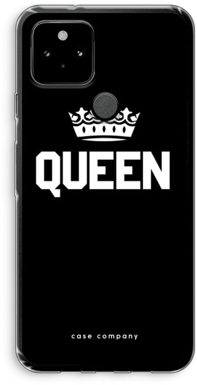 Case Company® - Hoesje geschikt voor Google Pixel 5 hoesje - Queen zwart - Soft Cover Telefoonhoesje - Bescherming aan alle Kanten en Schermrand