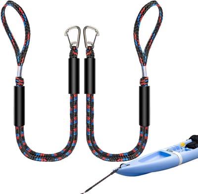 Dockbungeelijnen Set - Elastische Aanleglijnen - Watersport Vaartuig - Schokabsorberend Ontwerp - 1.2 Meter Lengte - Zwart Blauw Rood