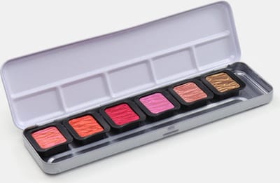 FINETEC® Parelmoer aquarelverf set Warm | 6 kleuren