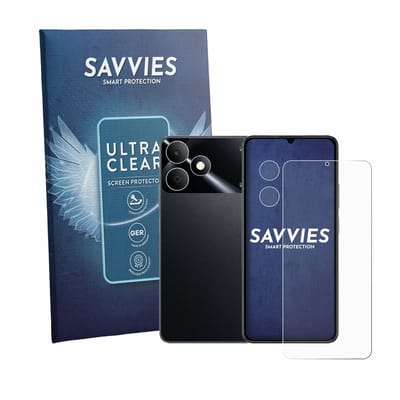 Savvies - Screenprotector voor realme Note 80 (Voor+Camera) - Folie Beschermfolie transparant 18 Stuks