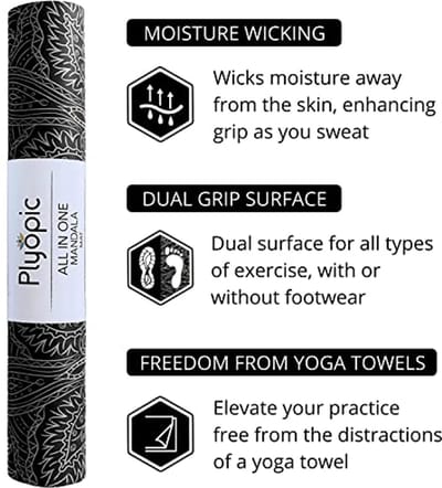 All-in-One Yoga Mat voor Yoga, Pilates en Fitness | Eco-vriendelijk Natuurrubber | Anti-slip en Duurzaam