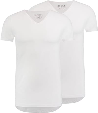 RJ Everyday 2-Pack Den Bosch T-Shirt Regular V-Hals Wit M