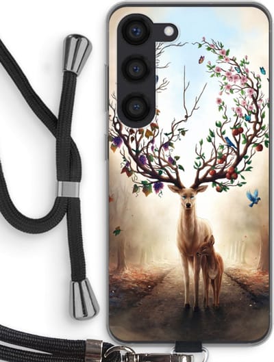 Case Company® - Hoesje met koord geschikt voor Samsung Galaxy S23 hoesje met Koord - Seasons Change - Telefoonhoesje met Zwart Koord - Bescherming aan alle Kanten en Over de Schermrand