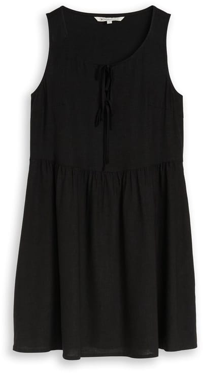 Tom Tailor Denim - Mini-jurk met linnen - Maat M - deep black
