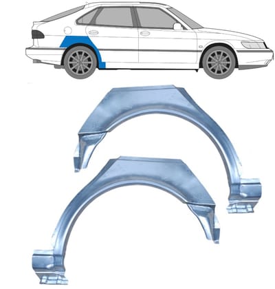 Reparatiepaneel achterspatbord voor Saab 900 1994-1998 / Links + Rechts / Set