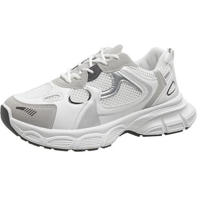 Chaussures de Papa Rehaussantes à Semelles Épaisses pour Enfants Printemps Nouveau Ins Polyvalentes Respirantes Décontractées Chaussures de Sport 40 blanc