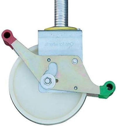 Steigerwiel Nylon - Stalen Spindel - Steigers Verplaatsen - Dubbel Geremd - 200 mm Diameter - Zwart