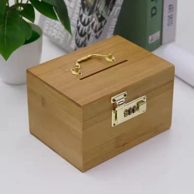 Duurzame Schatkist Opbergdoos in Vintage Stijl met Combinatieslot Geldpot Spaarpot Organizer Kluis Geldspaardoos