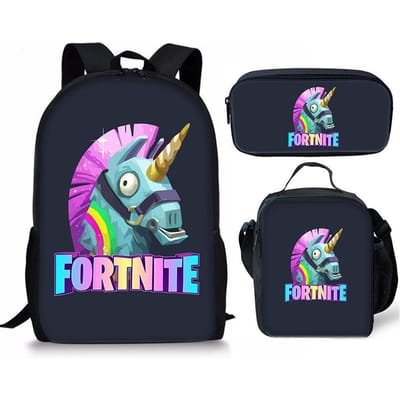 3 stuks Fortnite Activiteitenrugzak Anime Cartoon Schooltas Grote Capaciteit Student Schooltassen Etui Schattig En Charmant Lunchtas Verjaardagscadeau 3pcs