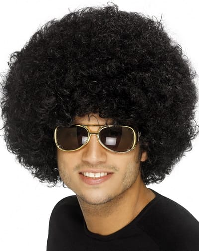 Smiffys Carnaval verkleed Mega afro pruik - 2x - zwart - krullen - dames en heren - Seventies stijl
