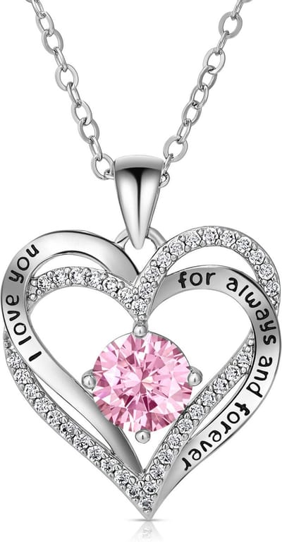 Juwelium Ketting + Flowerbox Geschenkset | Luxe Silverplated I Love You Hartjes Ketting met Zirkonia | Perfect Cadeau voor Vrouw, Vriendin, Moeder, Dochter