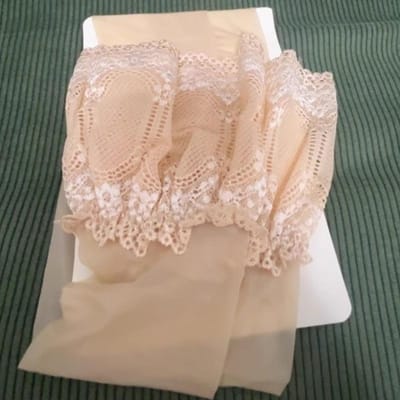 Bas en Dentelle Transparentes pour Femmes au-dessus du Genou 3D Fins Respirants Brillants à l'Huile Collants Lingerie Sexy Maintien Haut Tenue de Club Danse One Size