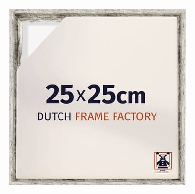 Baklijst 25x25 cm - Wit Vintage - Geschikt voor Canvasdoek - MDF Baklijst Lausanne