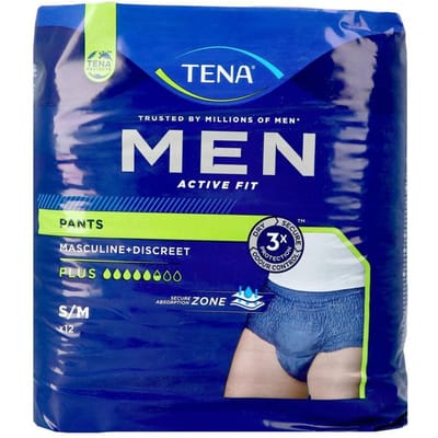 TENA Men Active Fit Pants Plus Small - Medium 12 Incontinentieslip