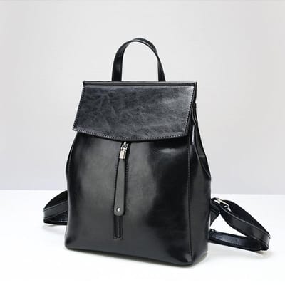 Nouveau Style Sac pour Femme Mode Européenne et Américaine Sac à Dos en Cuir Véritable Sac à Dos en Cuir de Vache Huilé Cireux Sac d'École Tendance