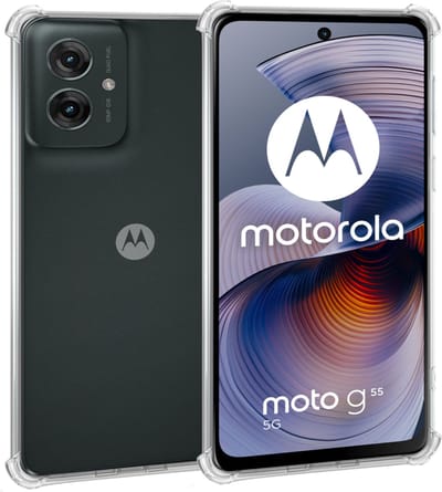 Geschikt voor Motorola Moto G55 - Hoesje - Shock Proof Case – Cover Transparant