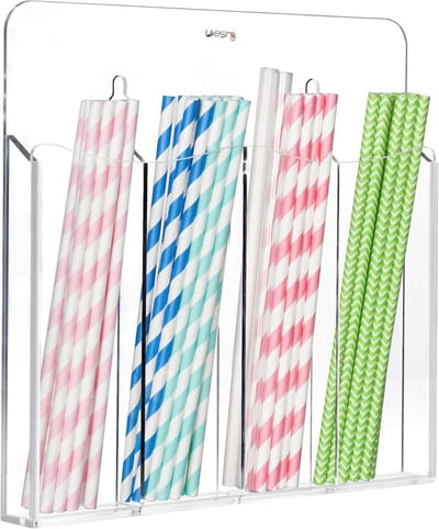 Rietjeshouder met Afneembare Voorklep - Acryl Rietjesorganizer voor Keuken